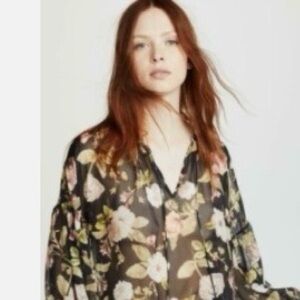 Elegant Floral Button-Up Blouse